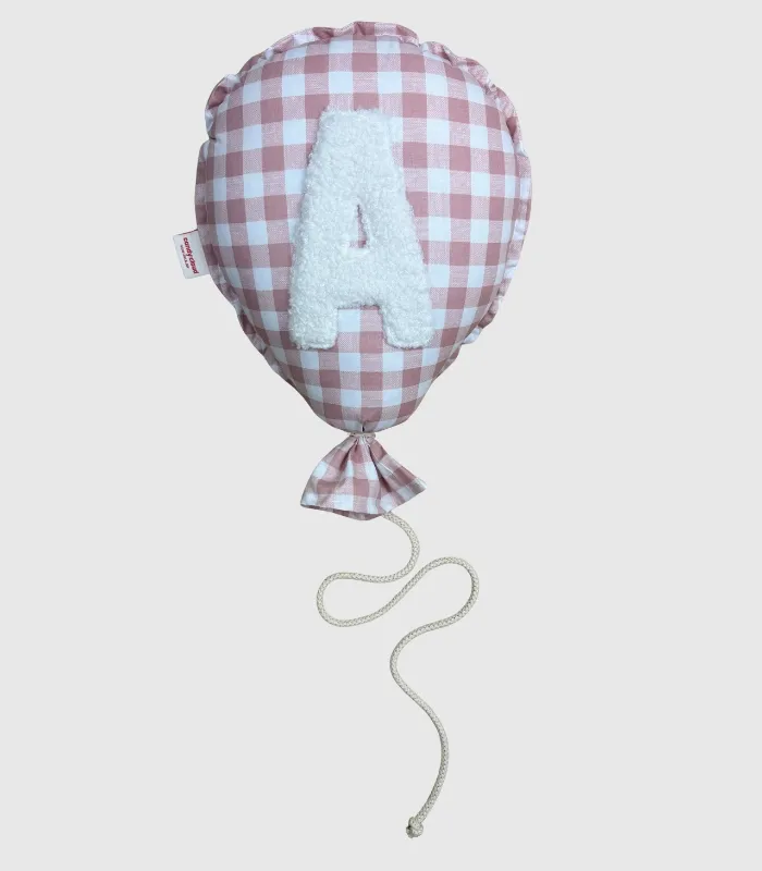 Μπαλόνι Μονόγραμμα Pink Gingham